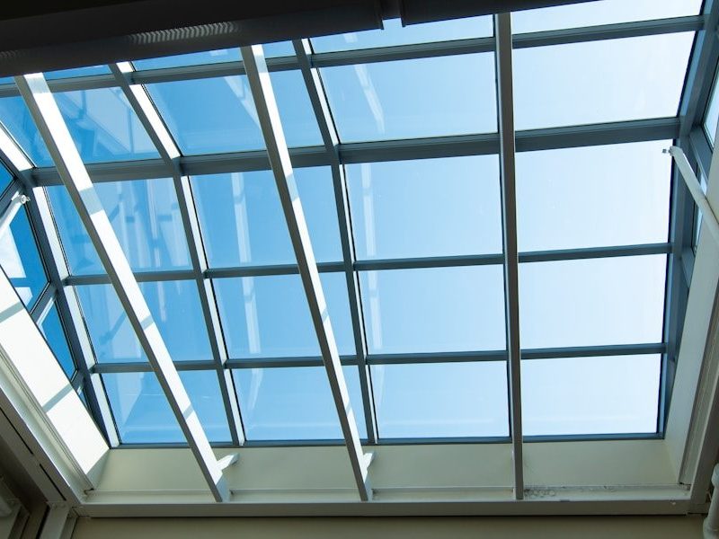 white wooden framed glass ceiling during daytime