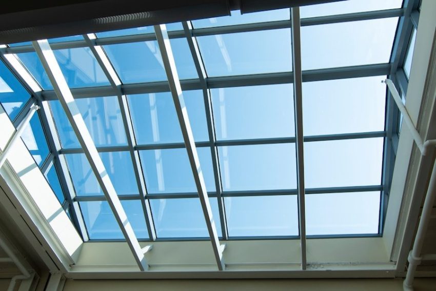 white wooden framed glass ceiling during daytime