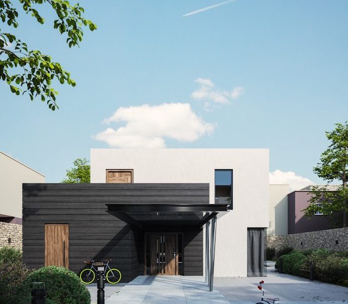 a building with bikes parked outside