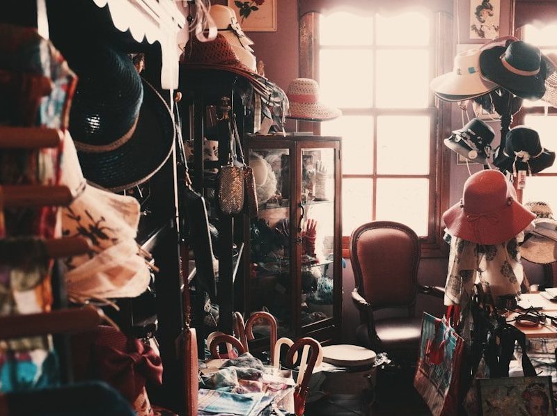 assorted-brand product lot near window