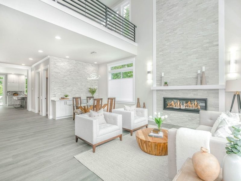 white and brown living room set