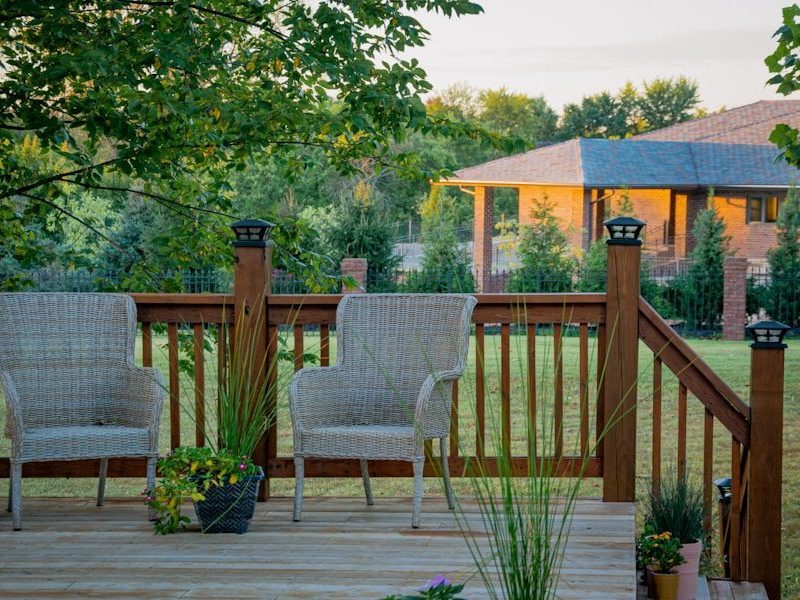 brown wooden fence near green trees during daytime