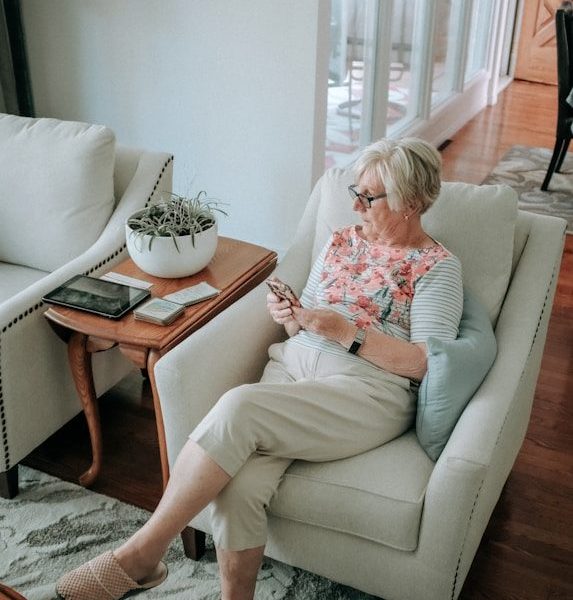 a person sitting in a chair