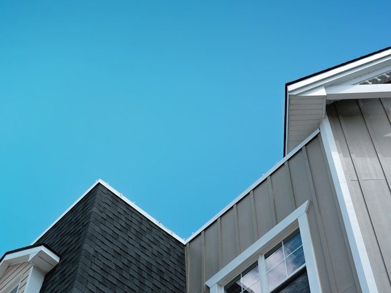 a building with a blue sky in the background